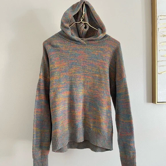 Ivory Ella Women’s  Multicolor preppy colorful Knit hoodie retro size S - Picture 2 of 7
